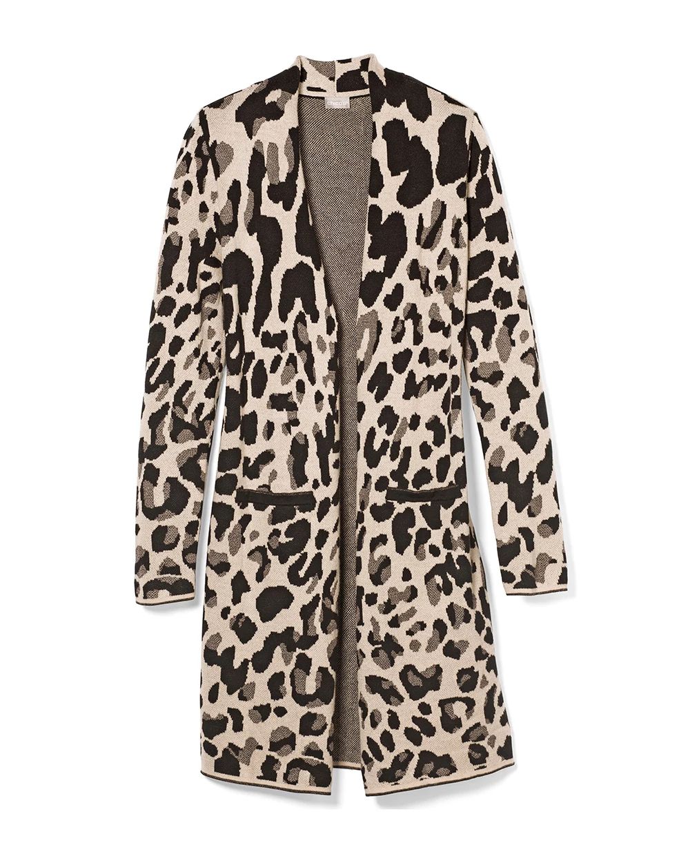 Animal-Print Jacquard Cardigan