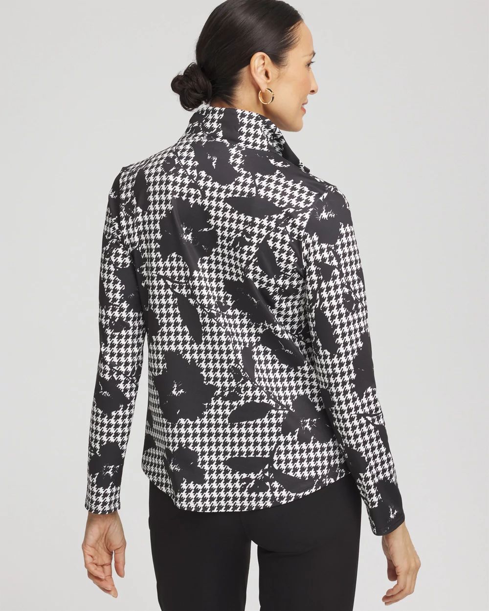 Zenergy® UPF Houndstooth Mock Neck Golf Top click to view larger image.