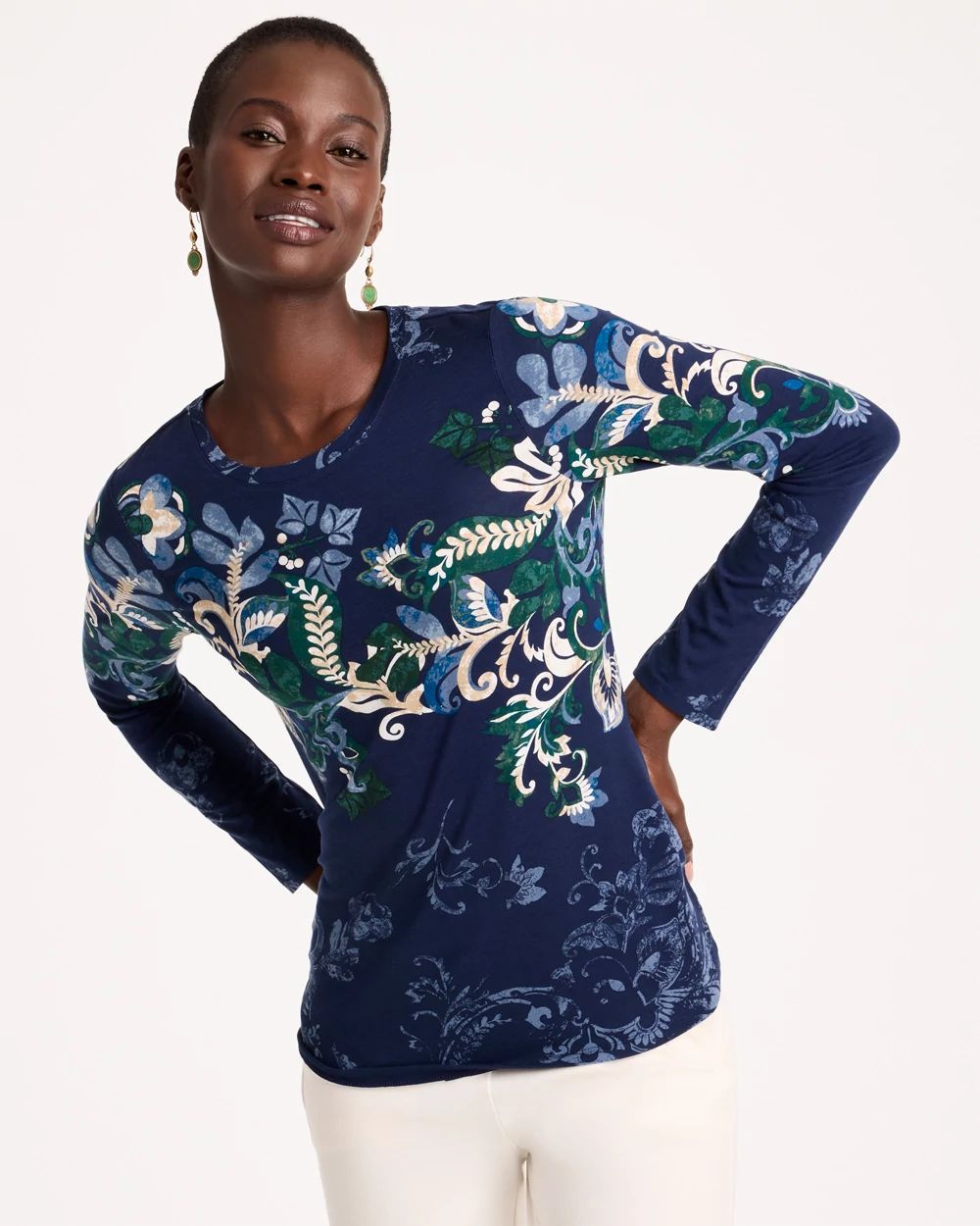 Placed Print Touch of Cool™ Layering Tee