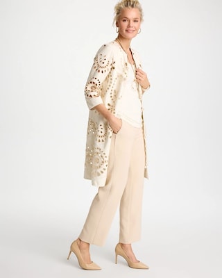 Long Faux Leather Kimono click to view larger image.