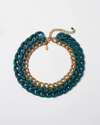 Teal Links Collar Necklace