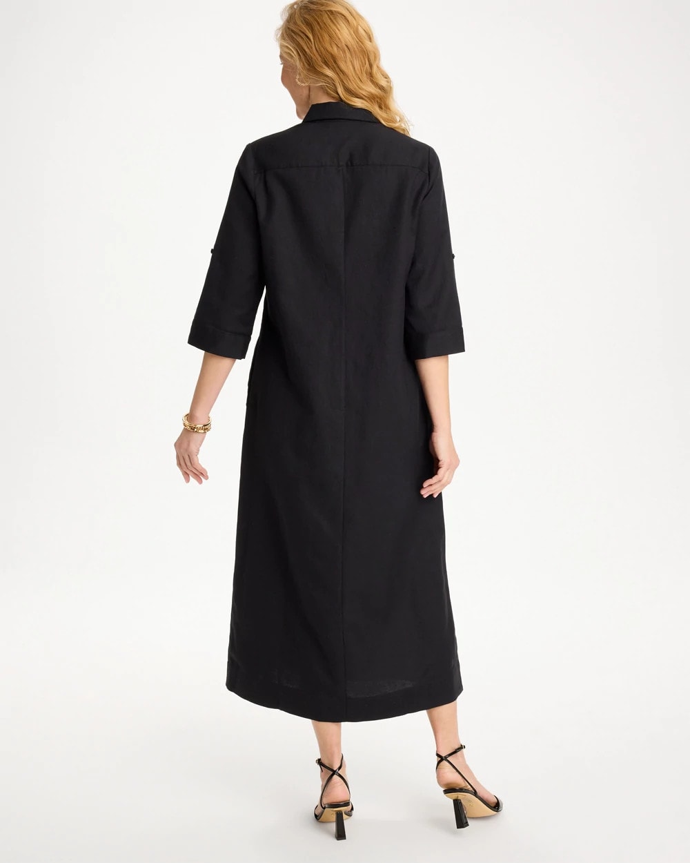 Embellished Linen-Cotton Shirtdress