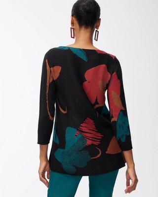 Abstract Print Double Knit Tunic
