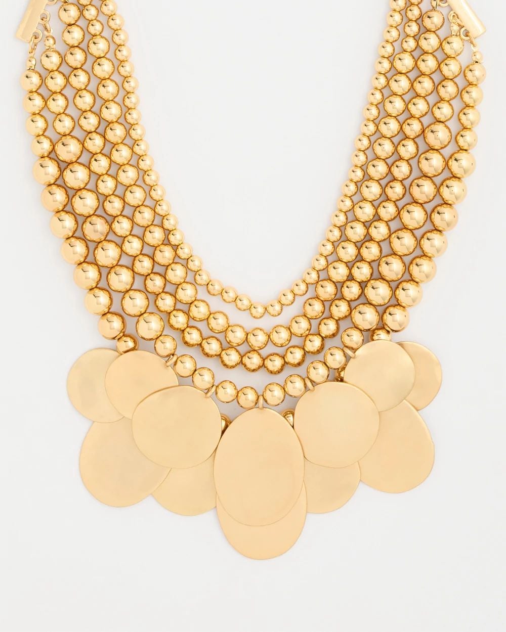 Chico’s Originals Beaded Coin Bib Necklace click to view larger image.