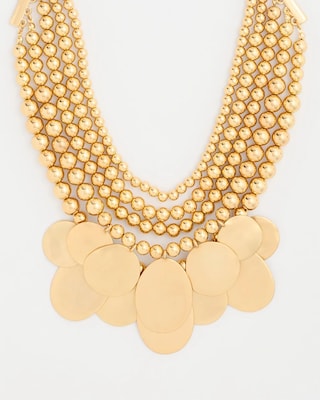 Chico’s Originals Beaded Coin Bib Necklace click to view larger image.