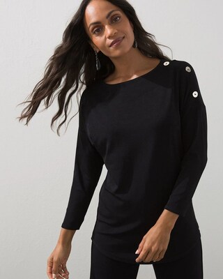 Travelers Classic Button-Trim Top