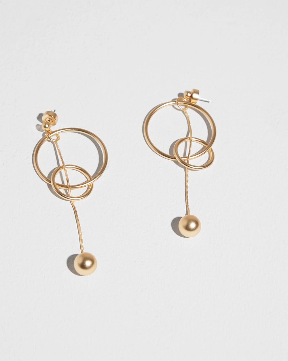 Gold Linear Drop Earrings