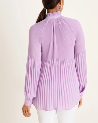 Pleated Mockneck Blouse