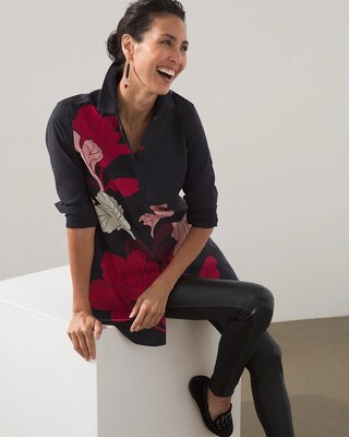 No Iron Stretch Foliage Tunic