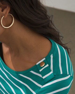 Epaulet 3/4 Sleeve Slub Tee