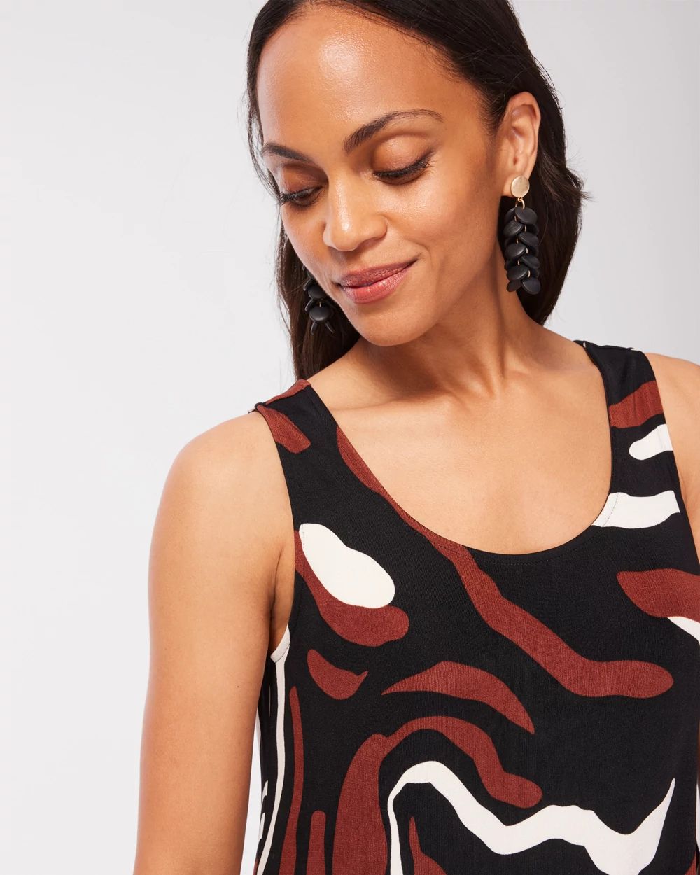 Travelers Abstract Print Tank Dress