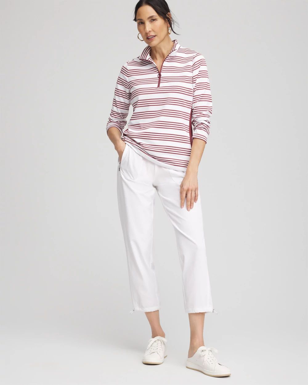 Zenergy® UPF Stripe Long Sleeve Top click to view larger image.