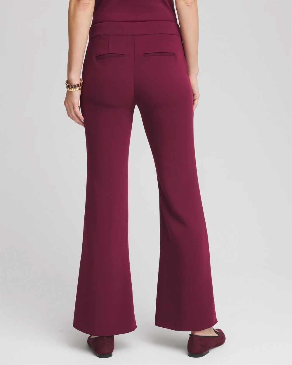 Crepe Flared Trouser Pants
