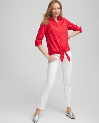 No Iron™ Valentine's Day Tie-Front Top click to view larger image.