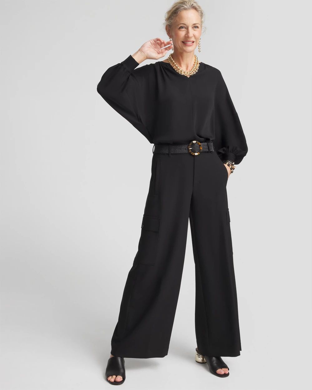 Satin Dolman Sleeve Top click to view larger image.