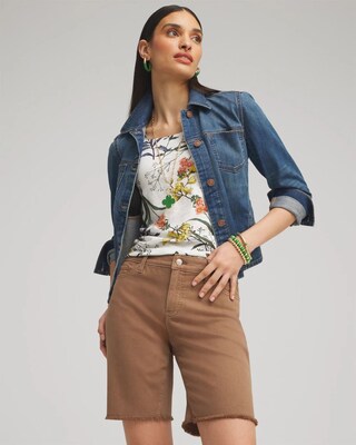 Girlfriend 7" Fray Hem Shorts