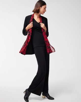 Travelers Chiffon Trim Scroll Print Jacket