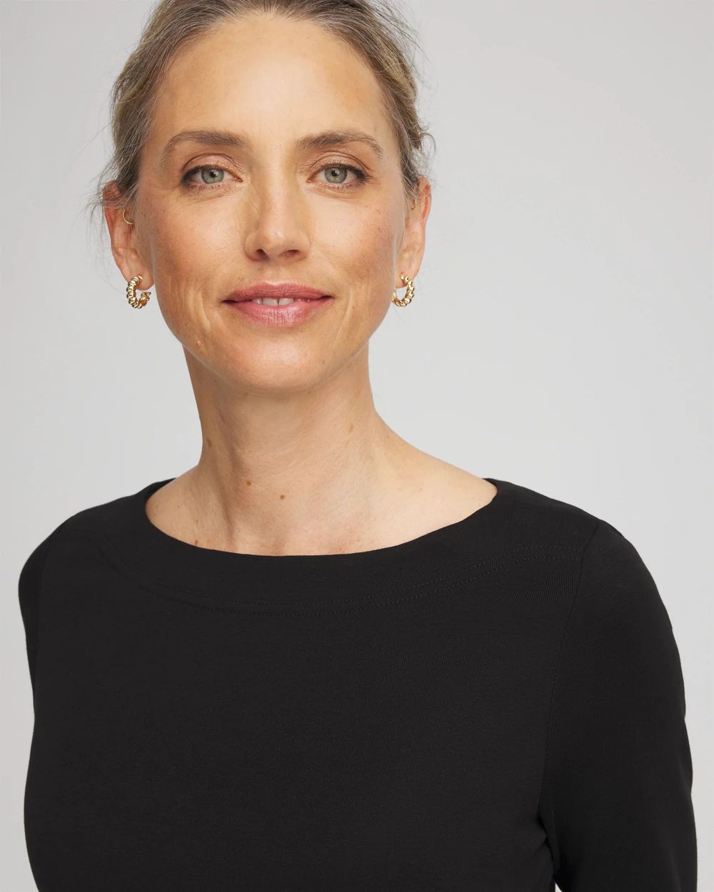 Stretch Cotton Boatneck Tunic click to view larger image.
