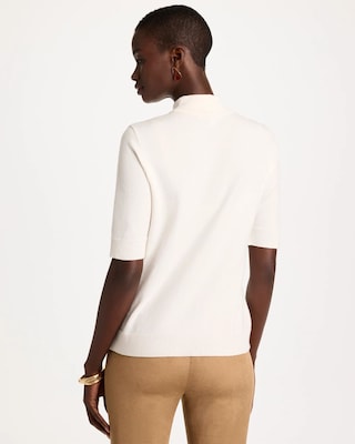 Ella Mockneck Elbow-Sleeve Sweater click to view larger image.