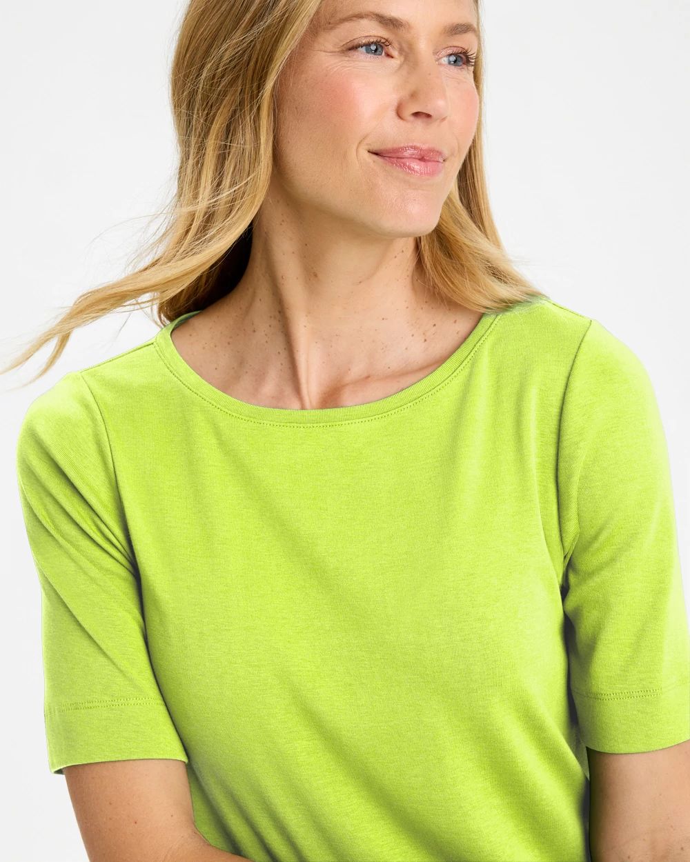 Pima Elbow Sleeve Tee click to view larger image.