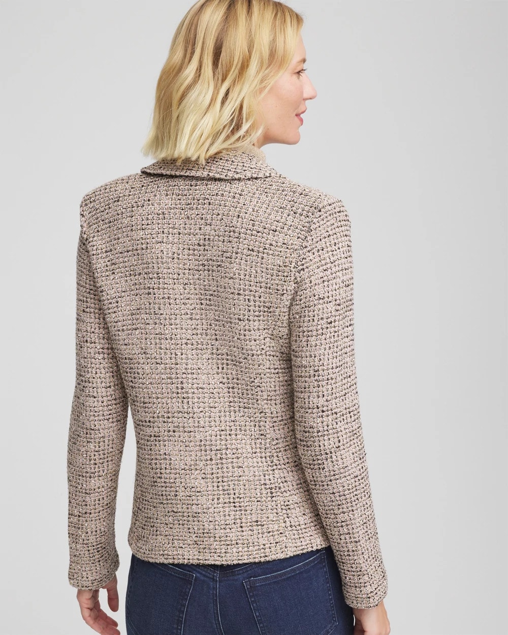 Double Breasted Tweed Blazer