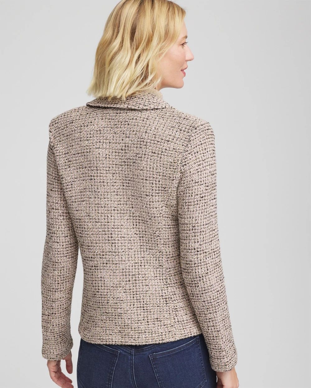 Double Breasted Tweed Blazer