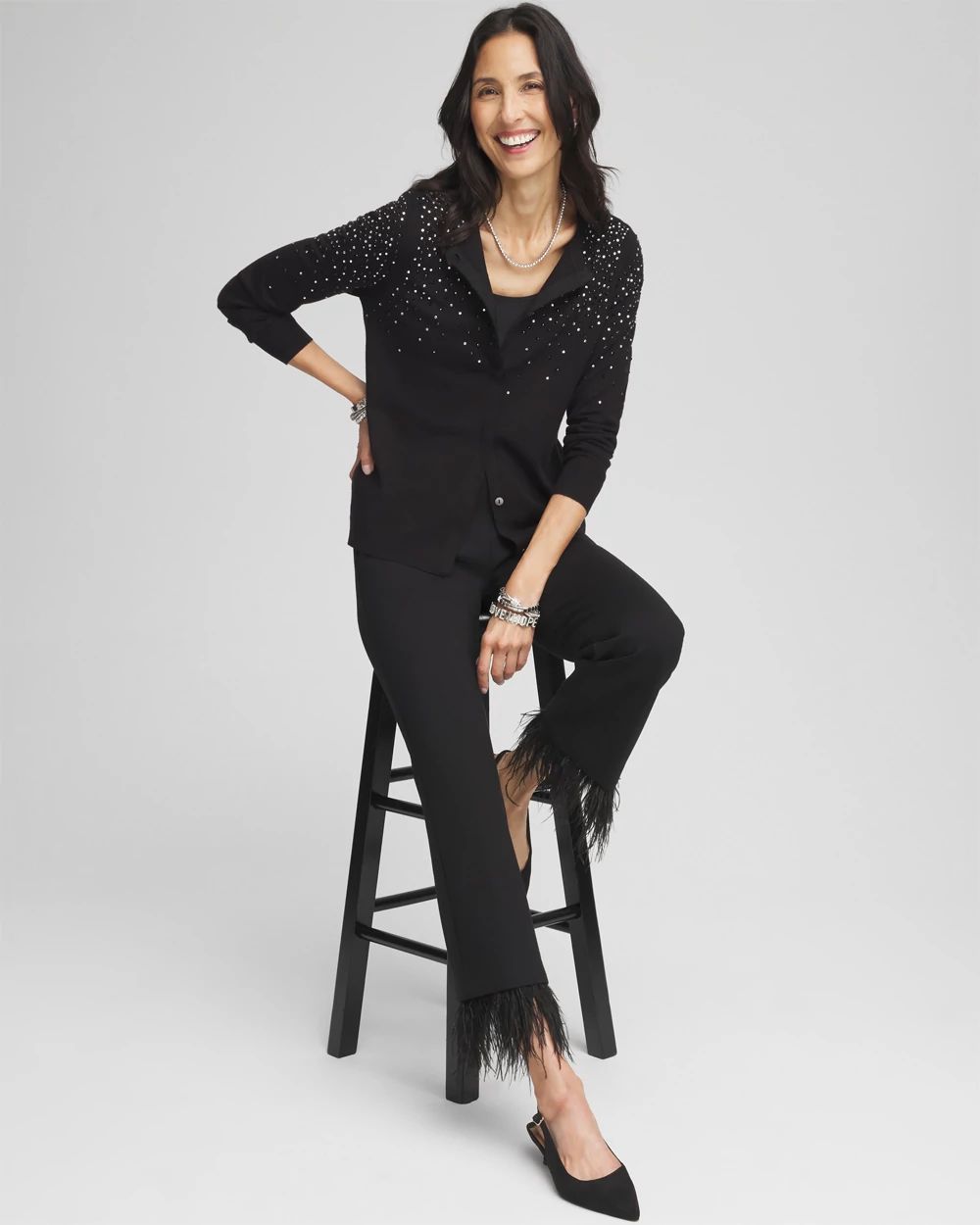 Embellished Button Cardigan click to view larger image.
