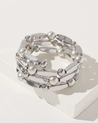 Silver Tone Coil Bracelet