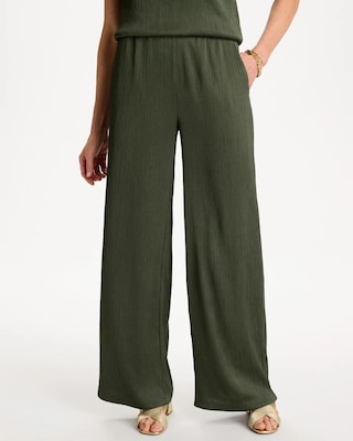 Petite Travelers™ Crinkle Textured Pants click to view larger image.