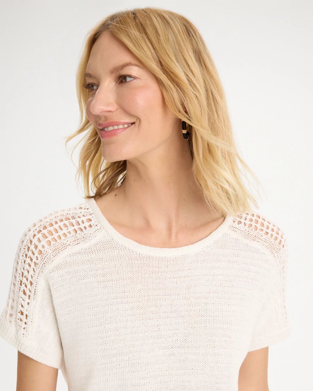Crochet Shoulder Pullover Sweater