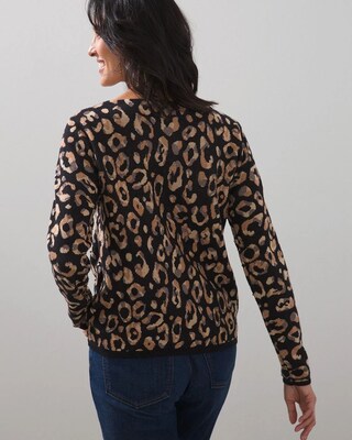 Embellished Animal Print Sweater