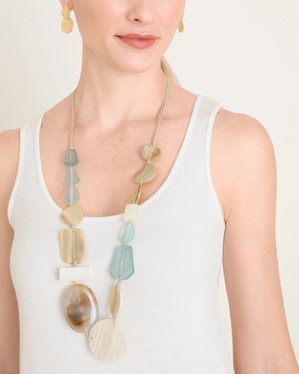 Aqua Single-Strand Necklace