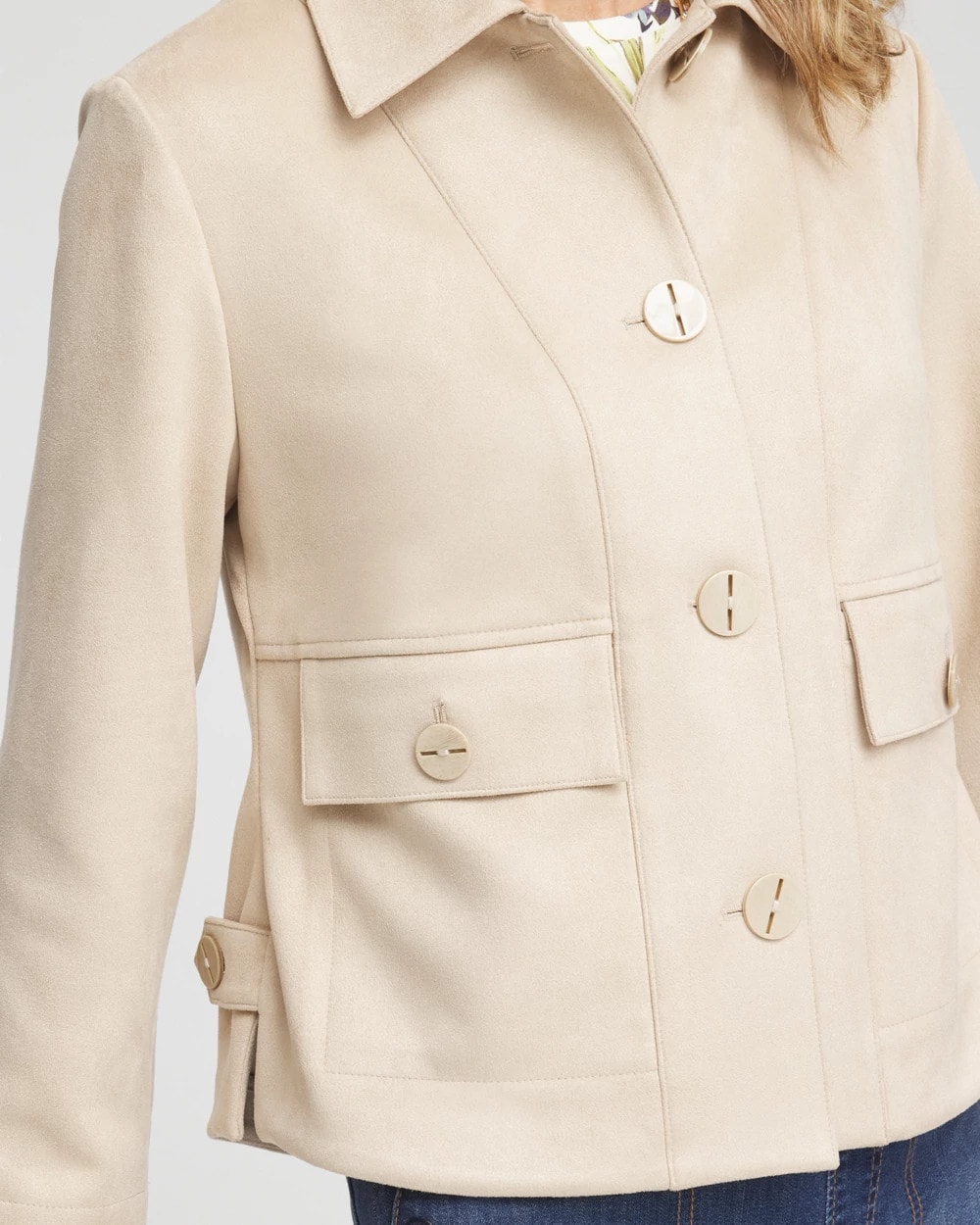 Faux Suede Cropped Jacket