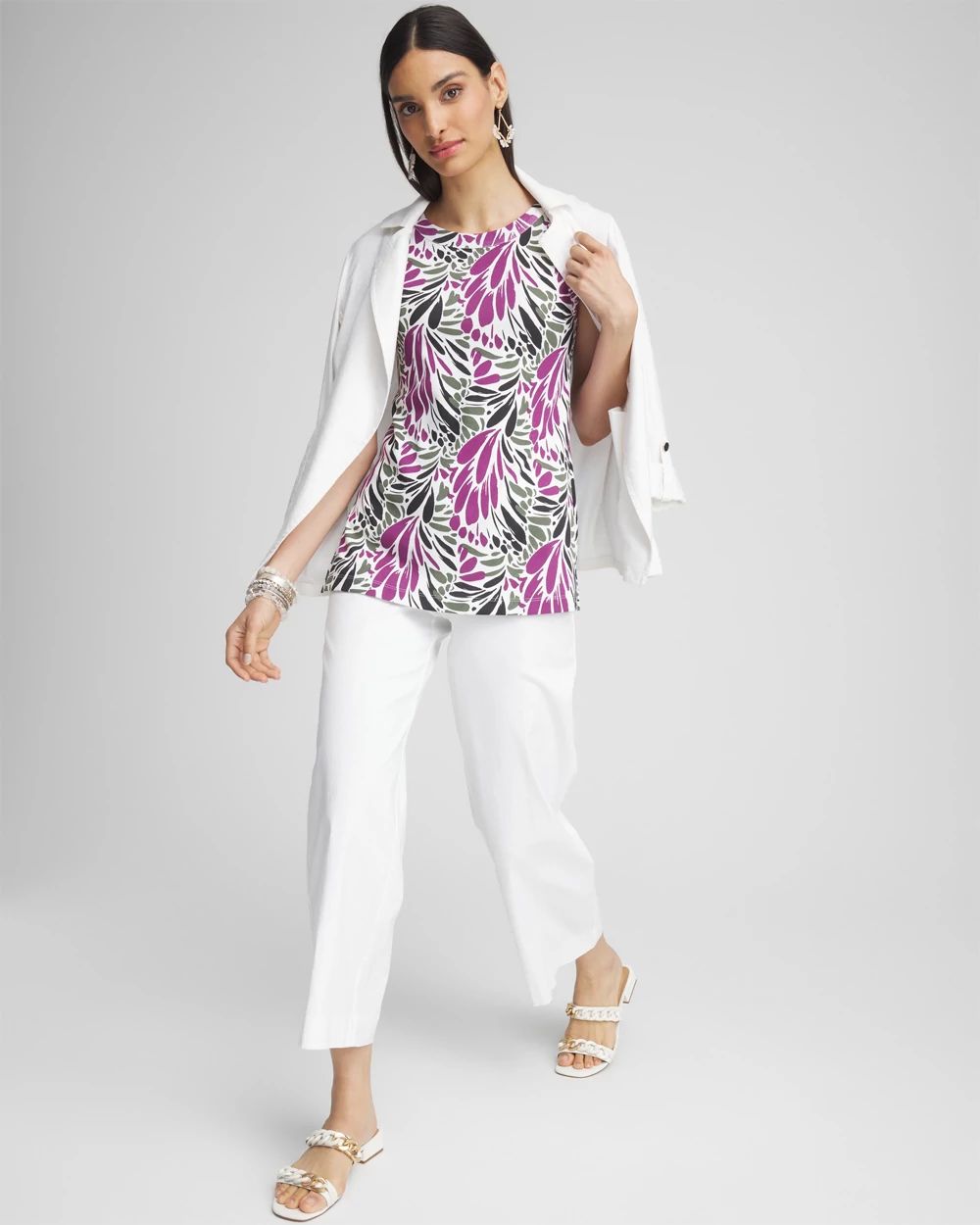 Floral Button Detail Tunic