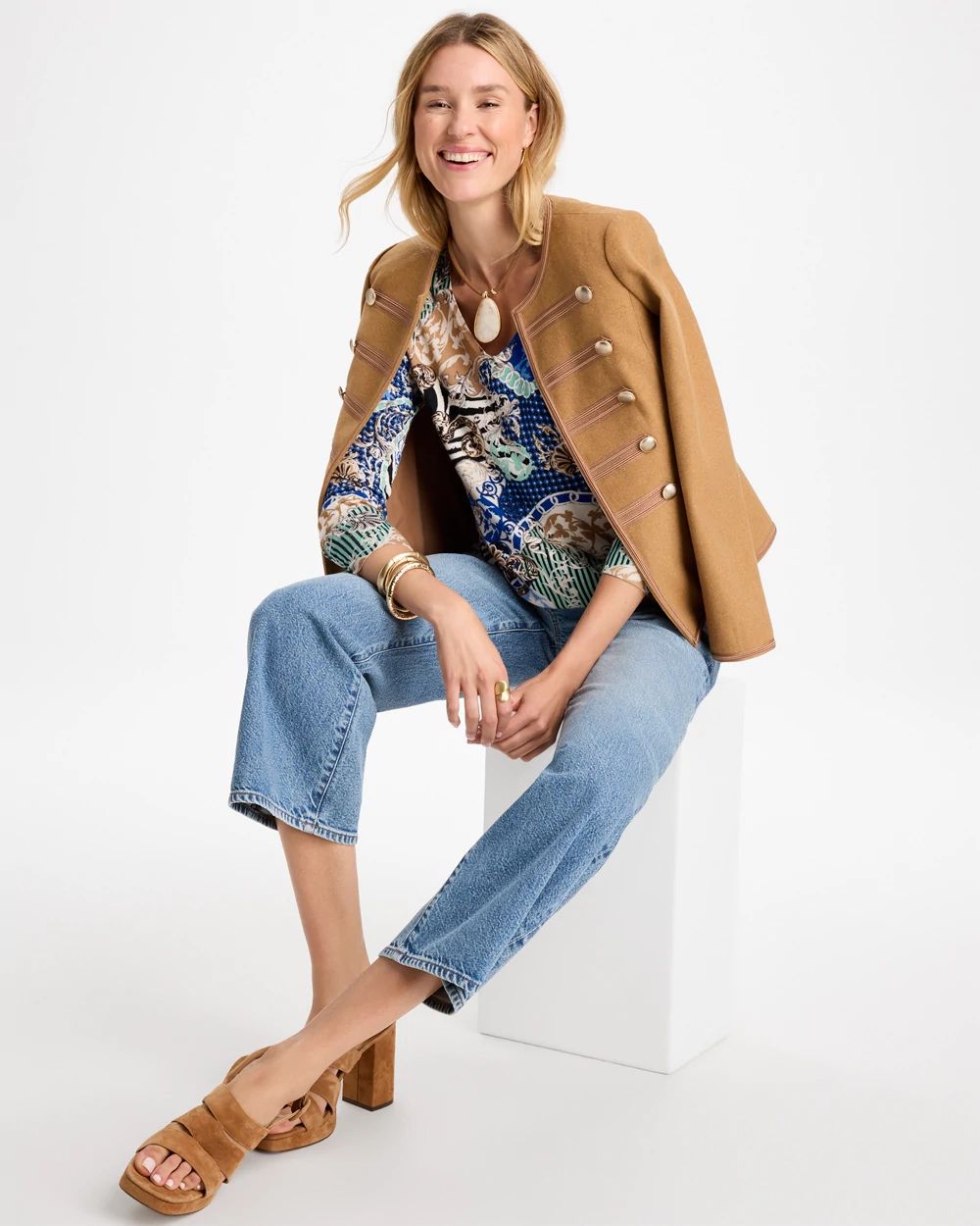 Ella Status Print Long-Sleeve Pullover click to view larger image.