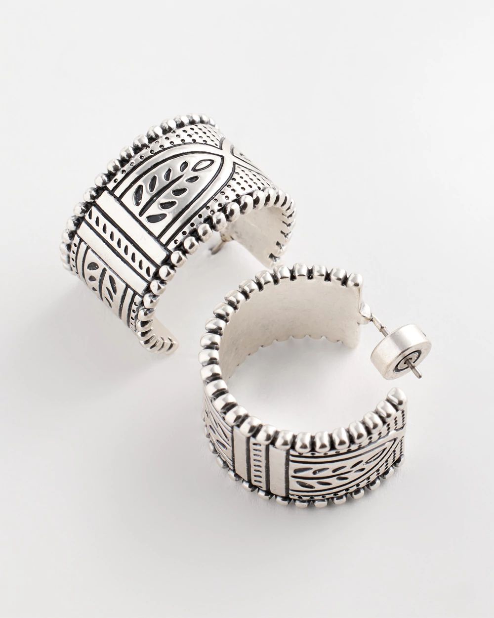 No Droop® Silvertone Wide Hoop Earrings