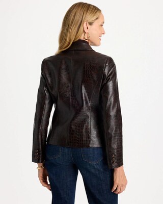 Faux Leather Crocodile-Embossed Blazer click to view larger image.