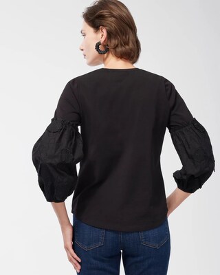 Knit Woven 3D Applique Top