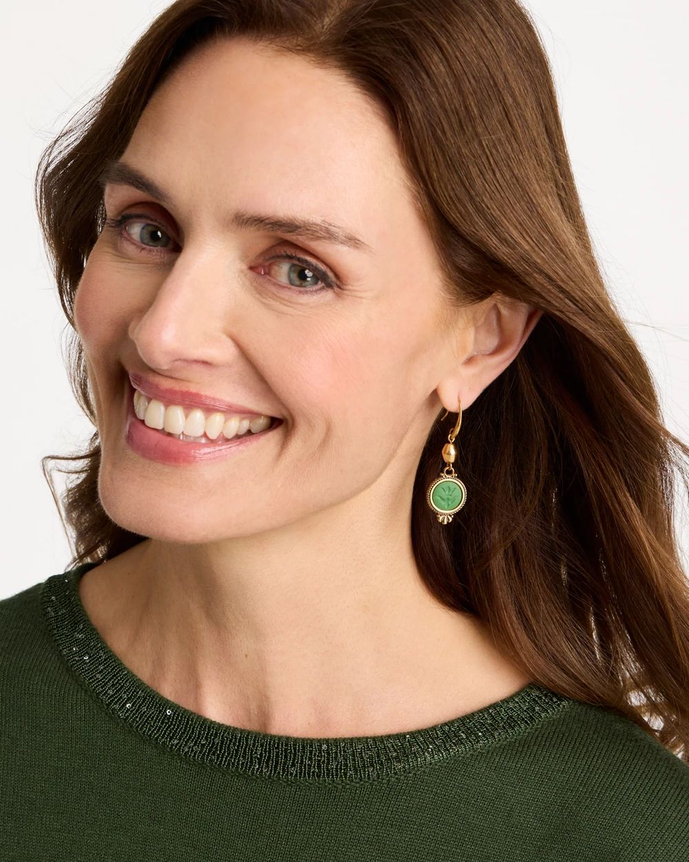 Green Drop Earrings click to view larger image.