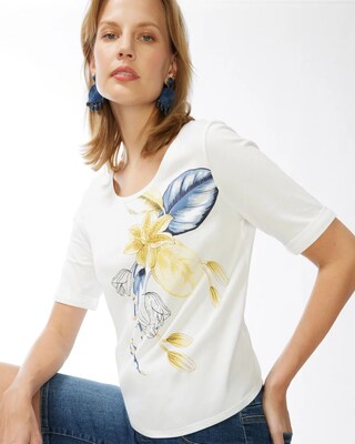Beaded Embellished Floral Tee