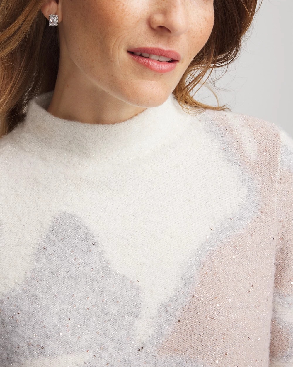 Bloom Metallic Intarsia Pullover Sweater