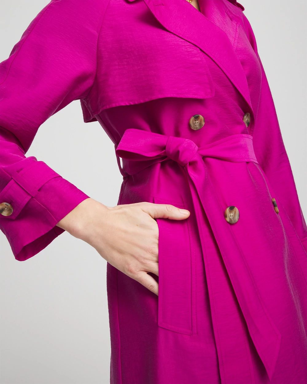 Petite Double-Breasted Trench Coat