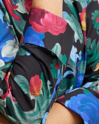 No Iron Stretch Floral Print Shirt