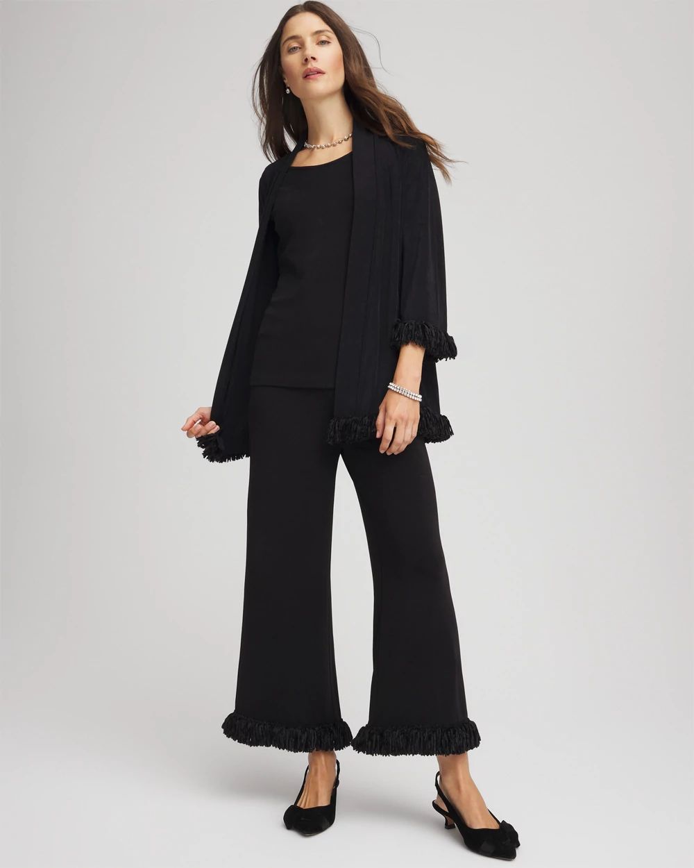 Travelers™ Collection Fringe Hem Cropped Pants