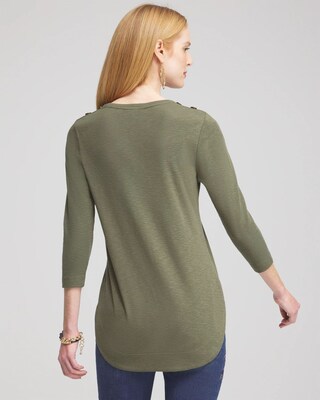Button Trim Ribbed Tunic click to view larger image.