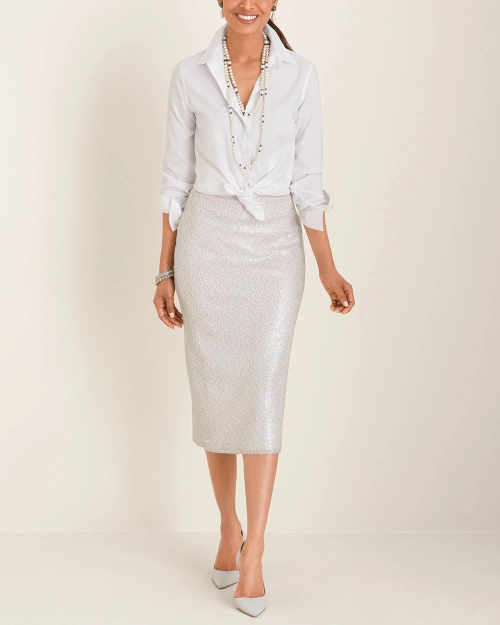 Sequined Pencil Skirt