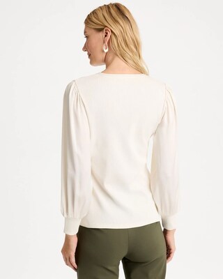 Satin Sleeve Henley Top click to view larger image.