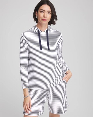 Zenergy® French Terry Cotton Striped Hoodie click to view larger image.