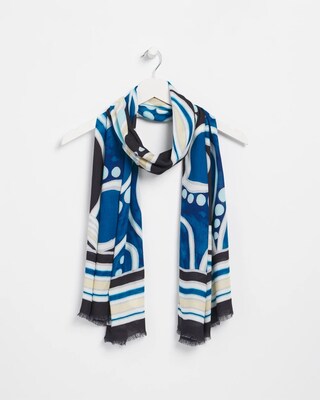 Abstract Floral Oblong Scarf