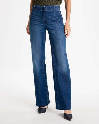 High-Rise Wide-Leg Trouser Jeans click to view larger image.